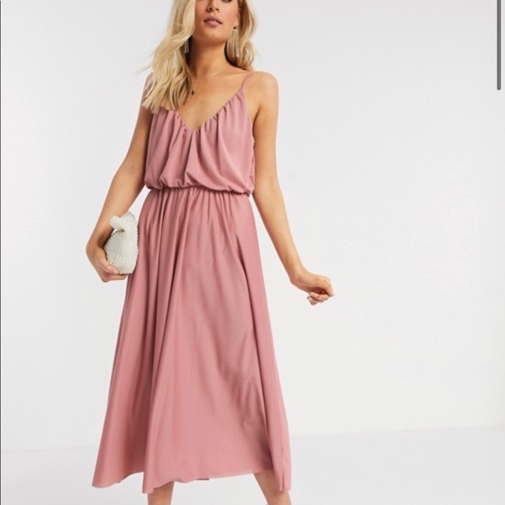 ASOS Cami Plunge Midi Dress Tall